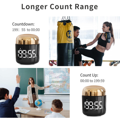 MeesMeek timer with adjustable alarm volume for gentle or loud reminders.