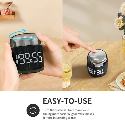 MeesMeek timer with rotate-top-dial for quick time setting during cooking