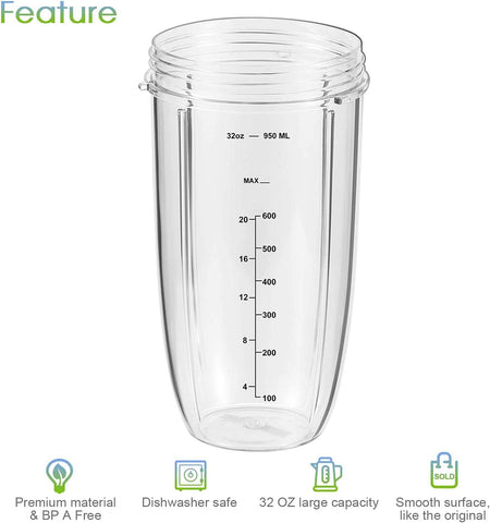 MEET JUICE 32oz cup with measurement marks for easy portions