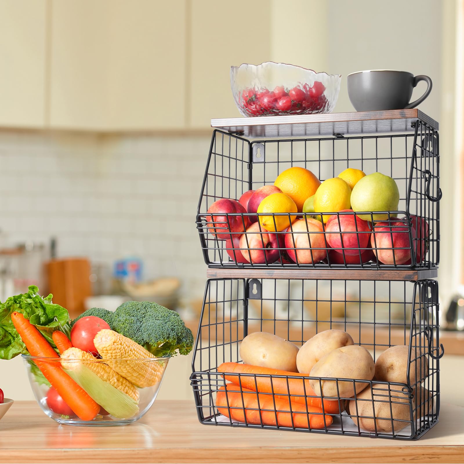 Bread and spice jars neatly stored in a versatile kitchen basket.