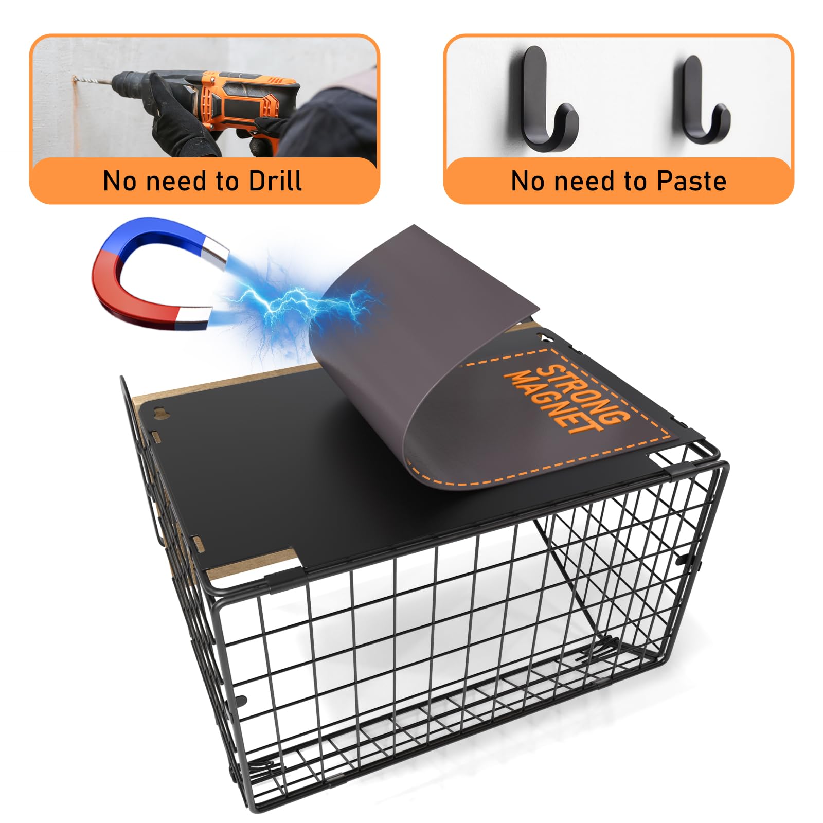 Mefirt easy-install magnetic shelf requires no drill or tools