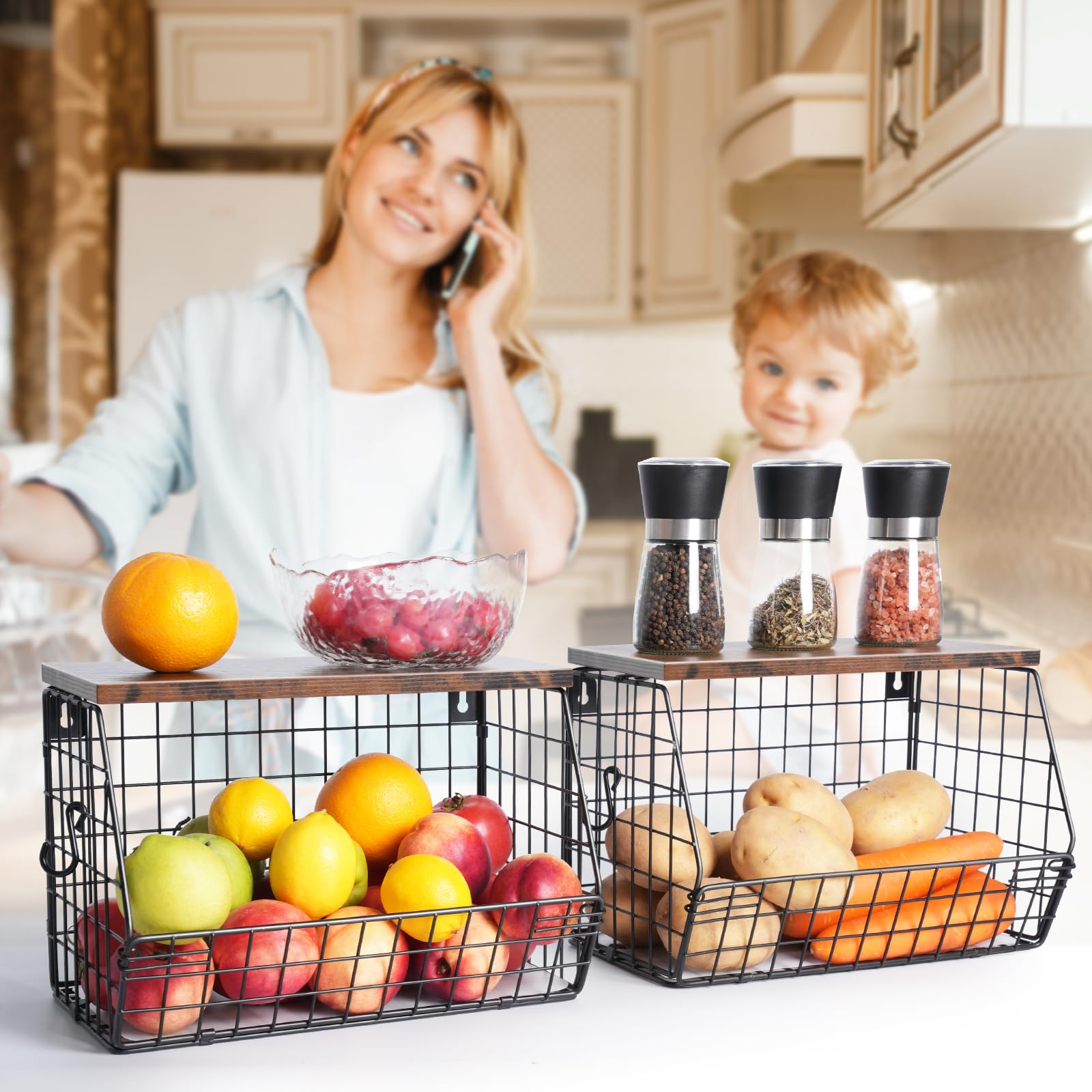 Mefirt two-bowl setup is ideal for counter or wall display.