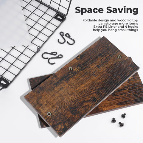 Mefirt wood lid top adds extra storage for small items on the unit.