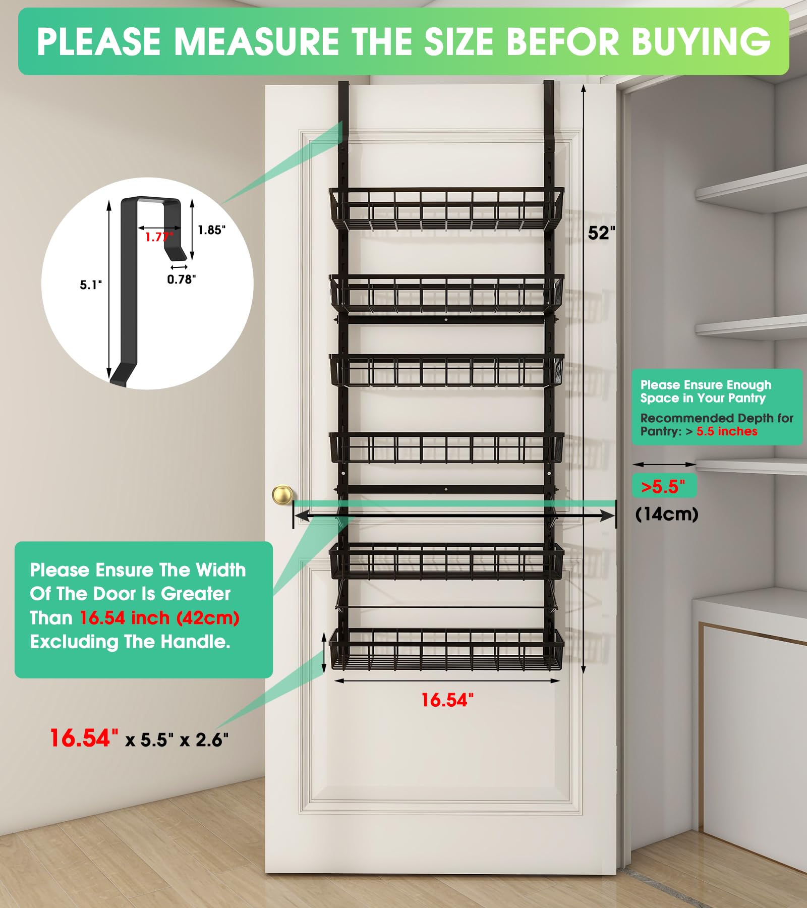 Mefirt heavy-duty metal hanging baskets ideal for kitchen, laundry, or bathroom organization.