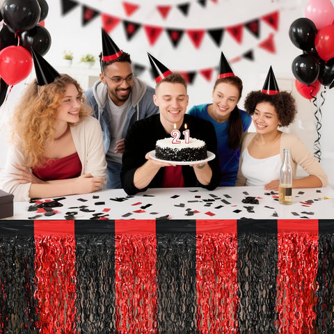 Mega-L 2025 graduation prom decor foil fringe adds table sparkle