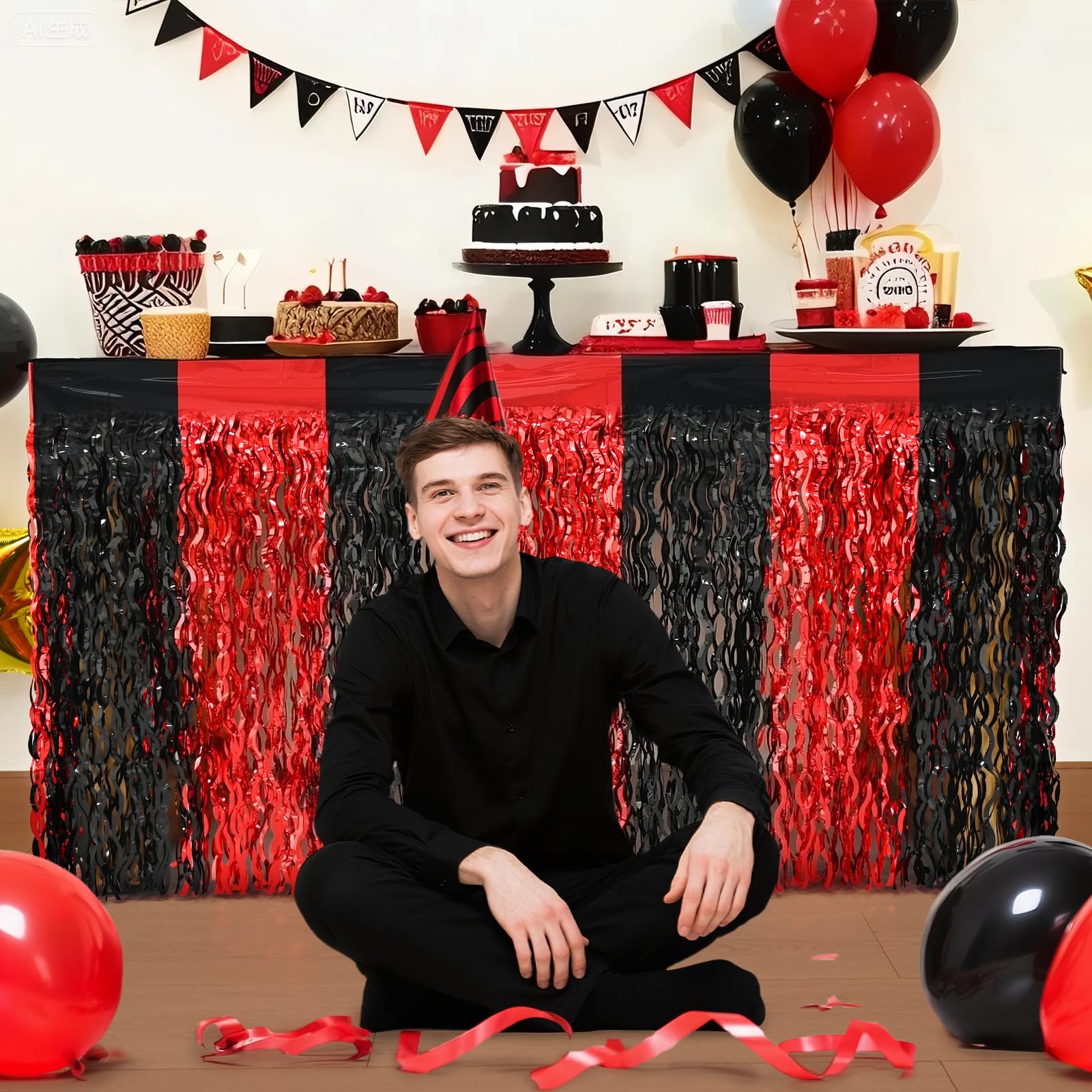 Mega-L 2025 shiny foil fringe decor enhances graduation party ambiance