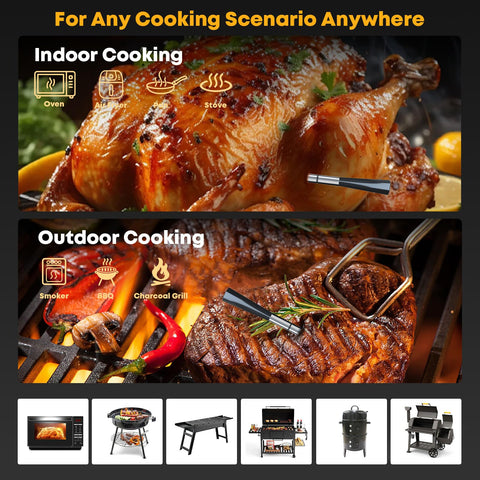 Megapuxin display-focused thermometer ideal for clear readings during grilling.