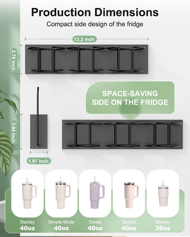 Megapuxin Stanley cup organizer with two holders and lid rack keeps lids within reach.
