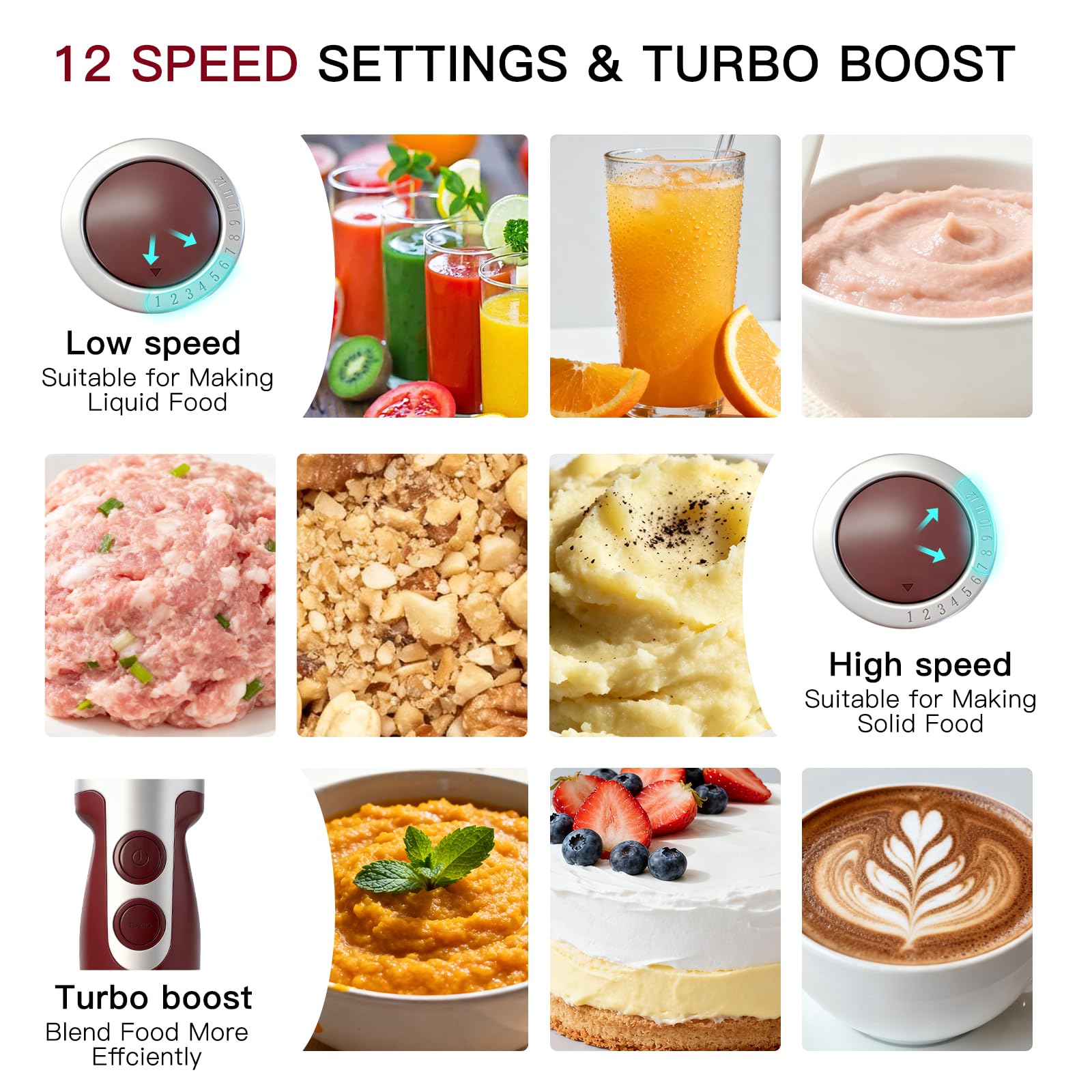 MEGAWISE 12-speed with turbo boosts blending of tough ingredients.
