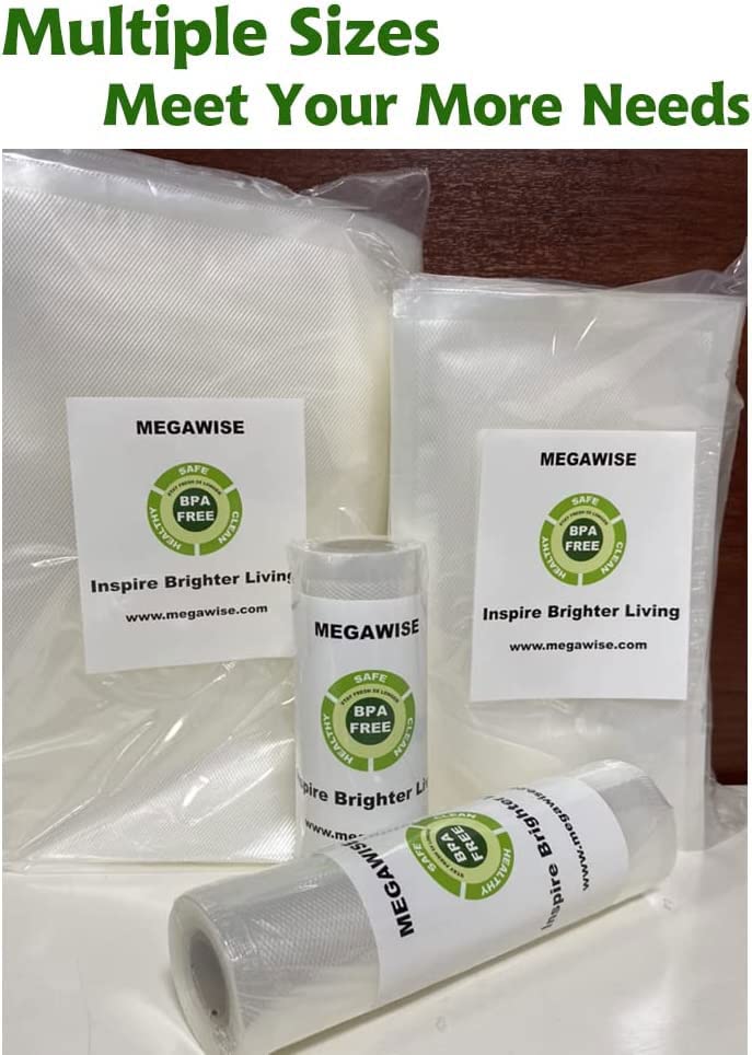MEGAWISE 8x12 pre-cut bags fit standard vacuum sealers.