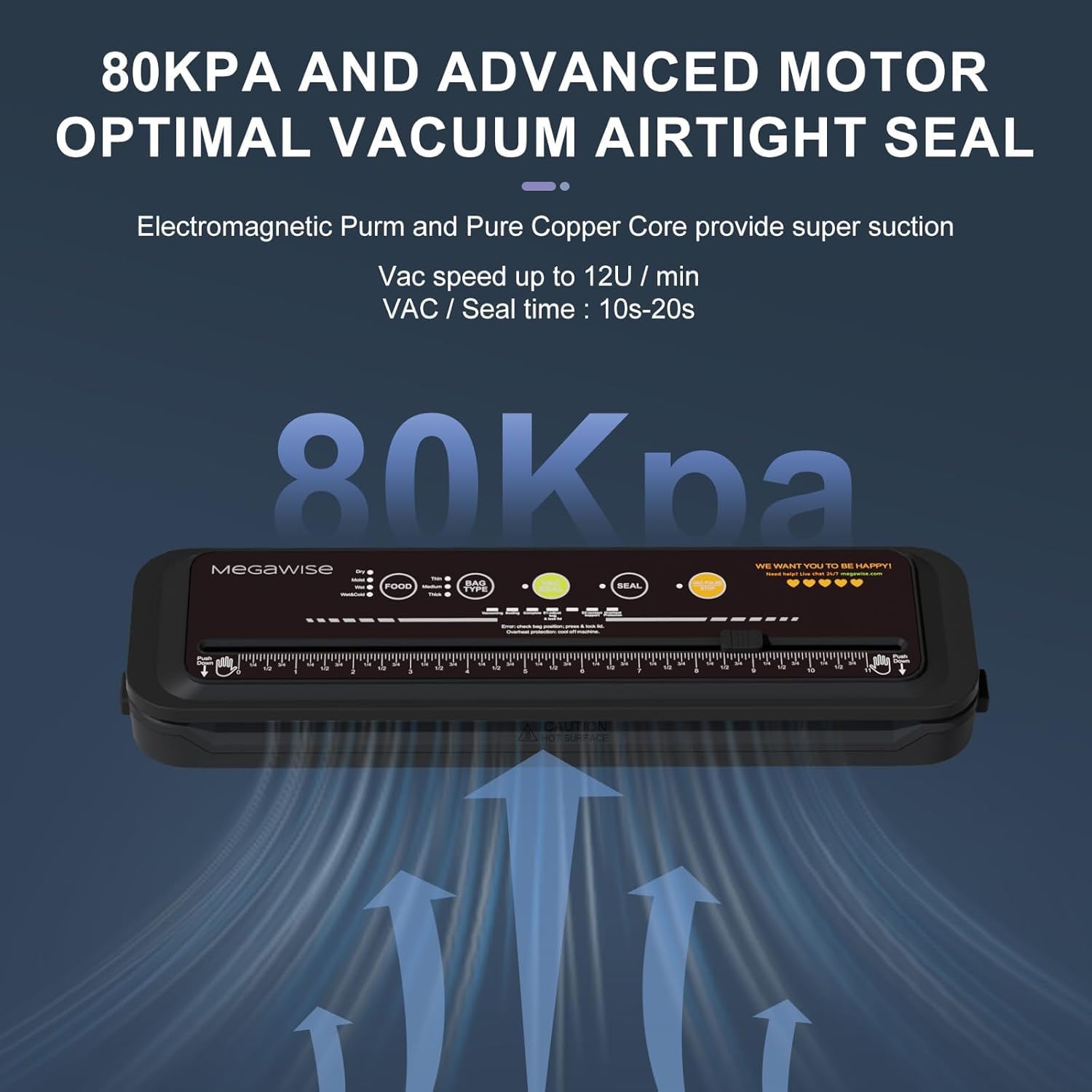 Compact MegaWise design saves counter space in small kitchens