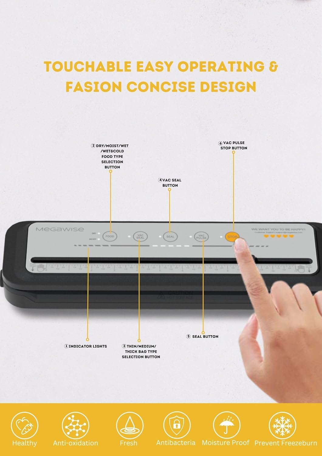 One-touch operation speeds up meal prep and reduces waste.