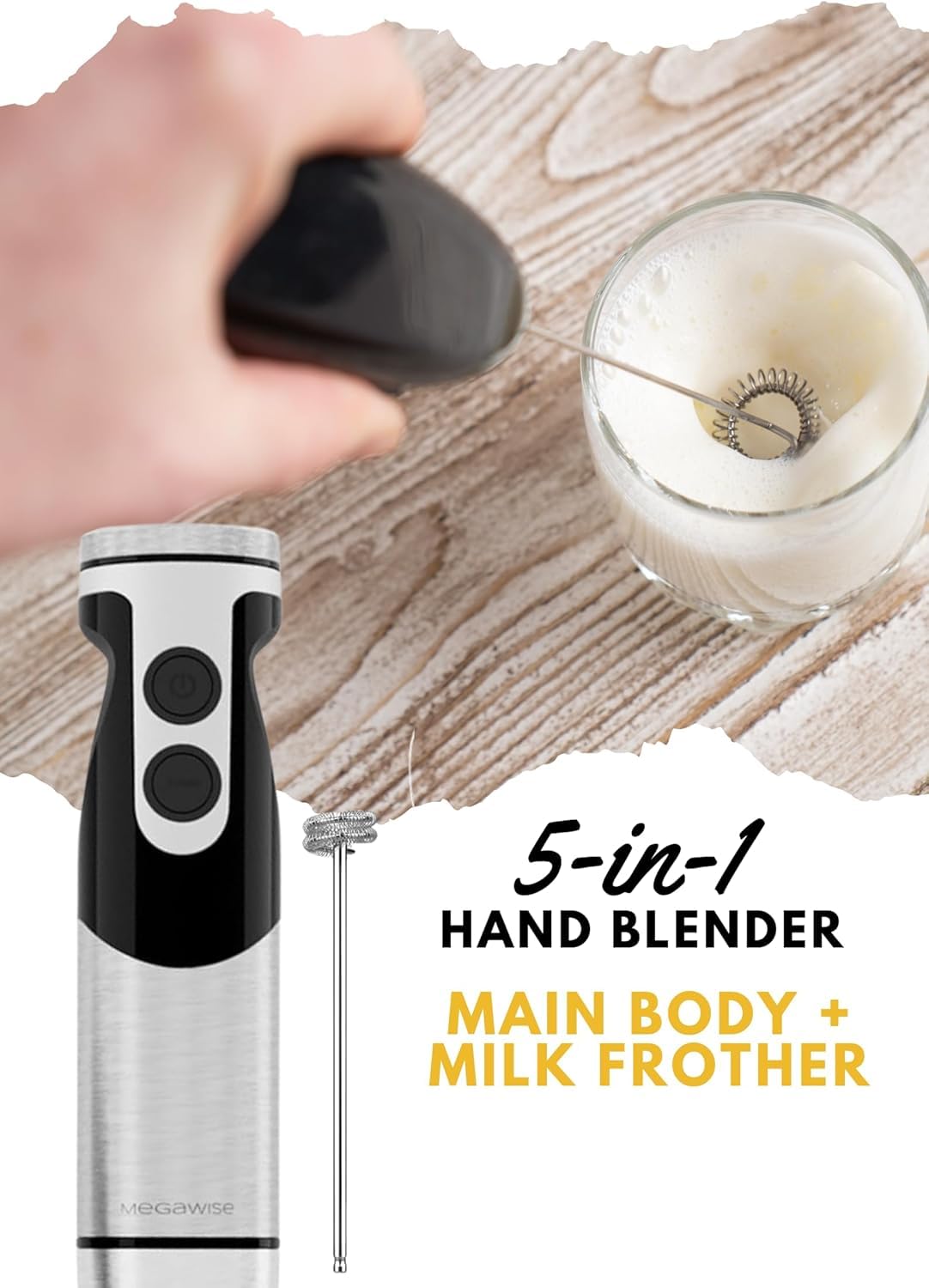 MEGAWISE Pro ergonomic handle and long cord for comfortable use