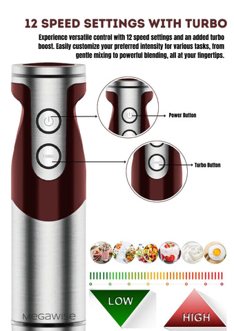 MEGAWISE Pro ergonomic handle for comfortable blending