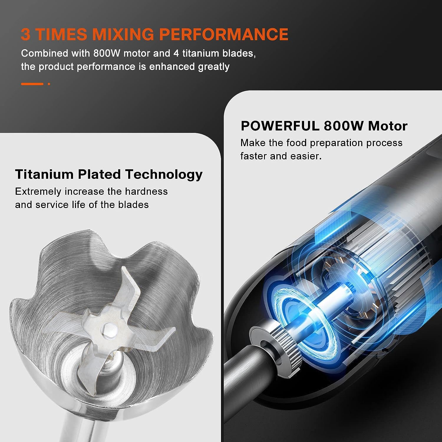 Turbo boost mode on MegaWise Pro 3-in-1 immersion blender for tough ingredients