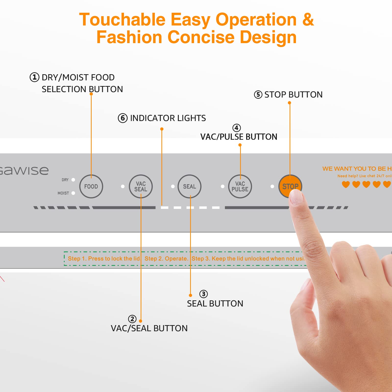 MEGAWISE sealing bar 11.8 inches supports common bag sizes.