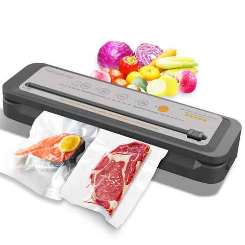 MEGAWISE vacuum sealer with 80kPa suction for extended freshness and less waste