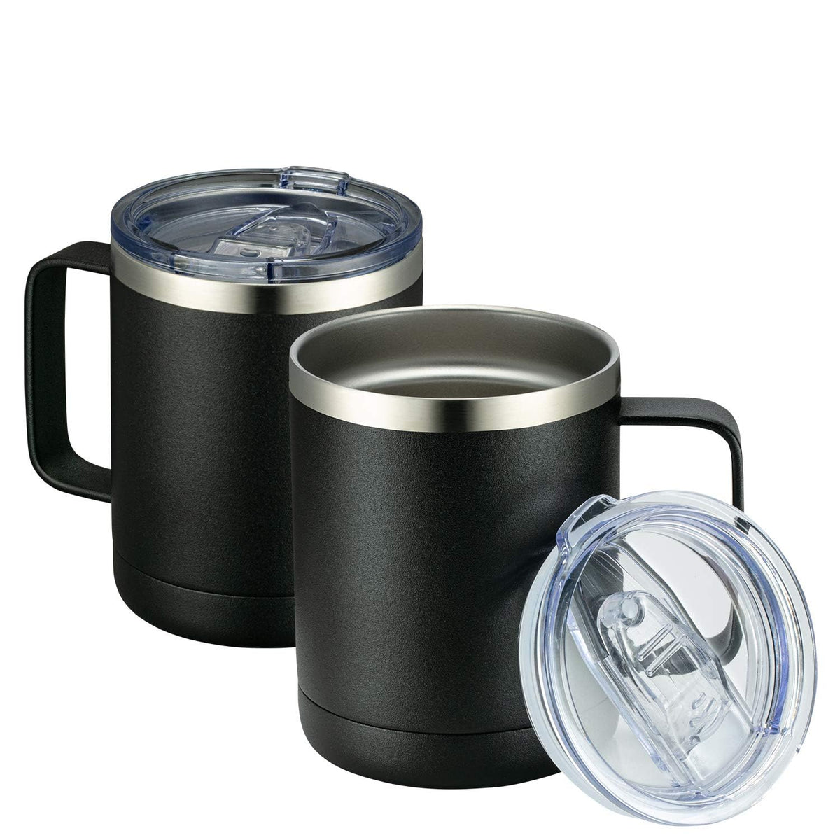 MEWAY 12oz coffee mug with handle two-pack for home and travel