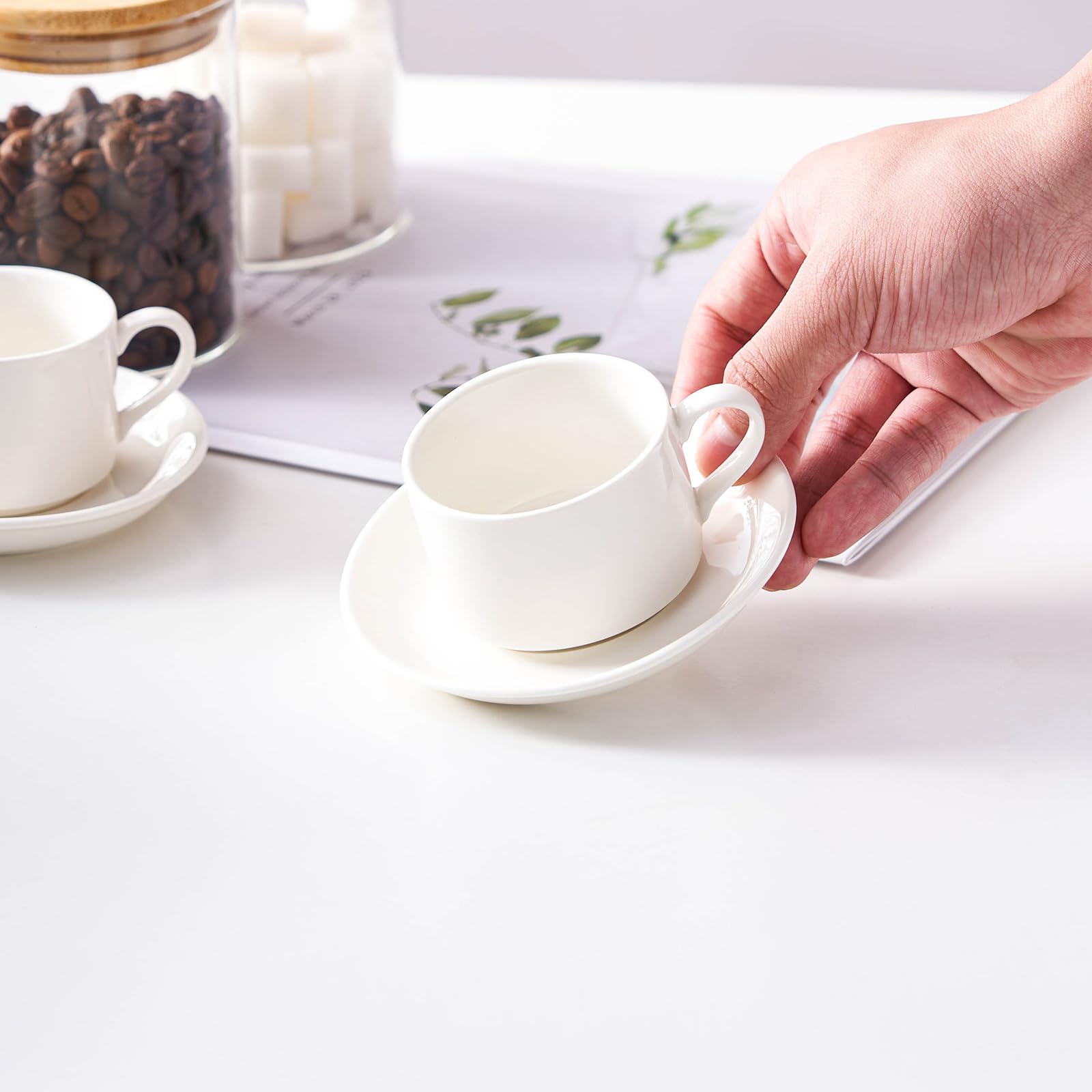 Meichu saucers and stand add a cafe-inspired, space-saving display.
