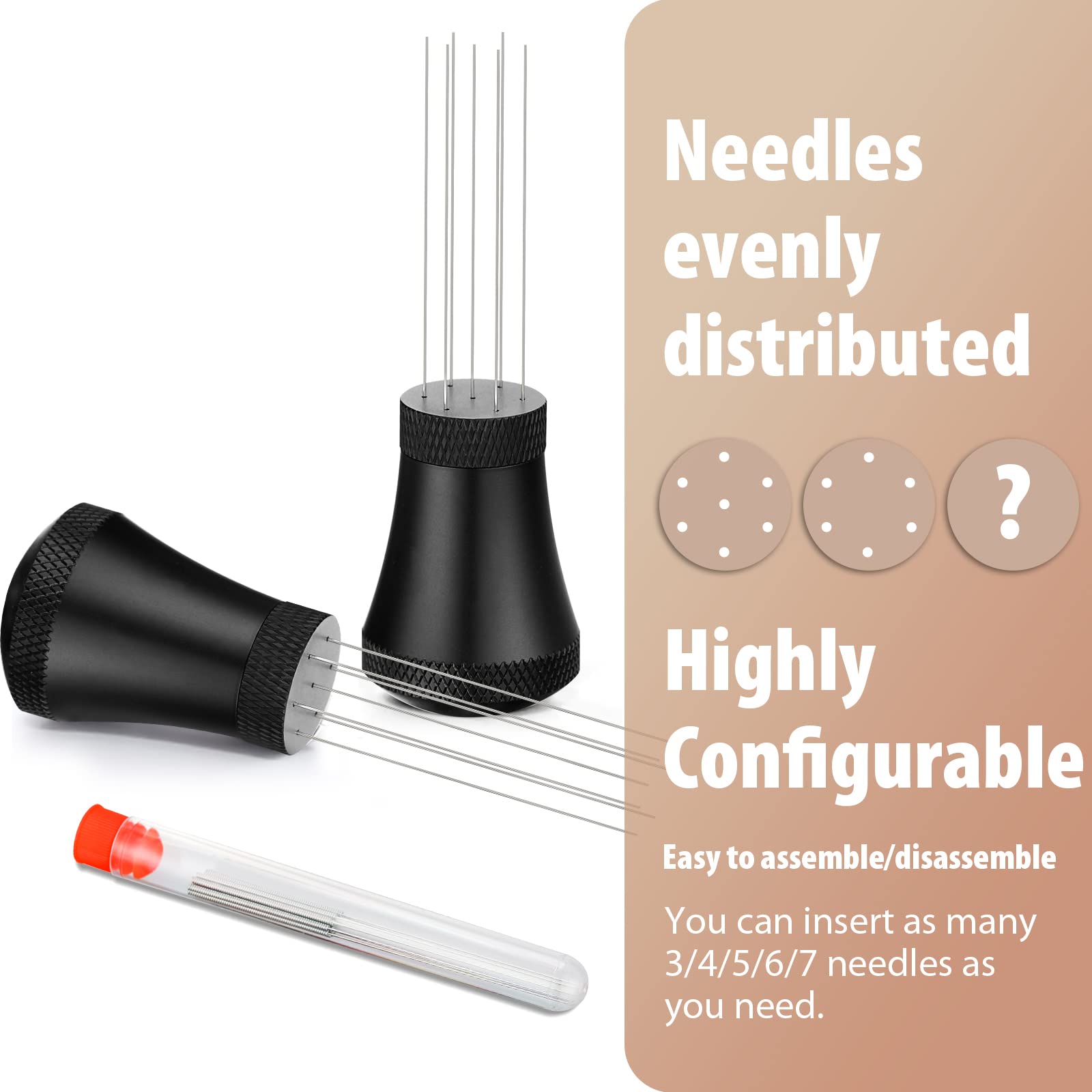 MEION WDT seven-needle steel insert for precise grind dispersion.