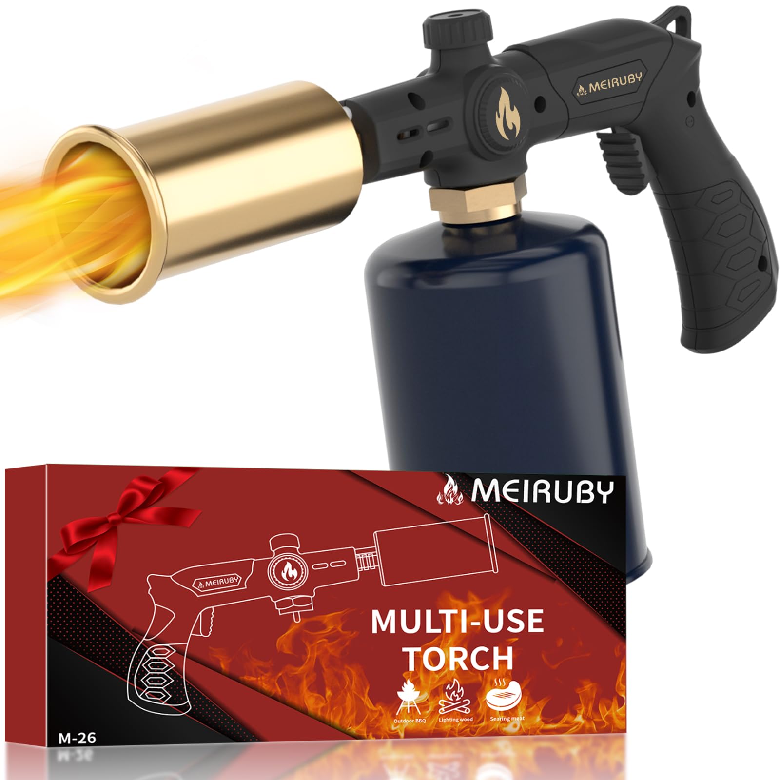 MEIRUBY powerful propane torch in hand, precise control for consistent searing