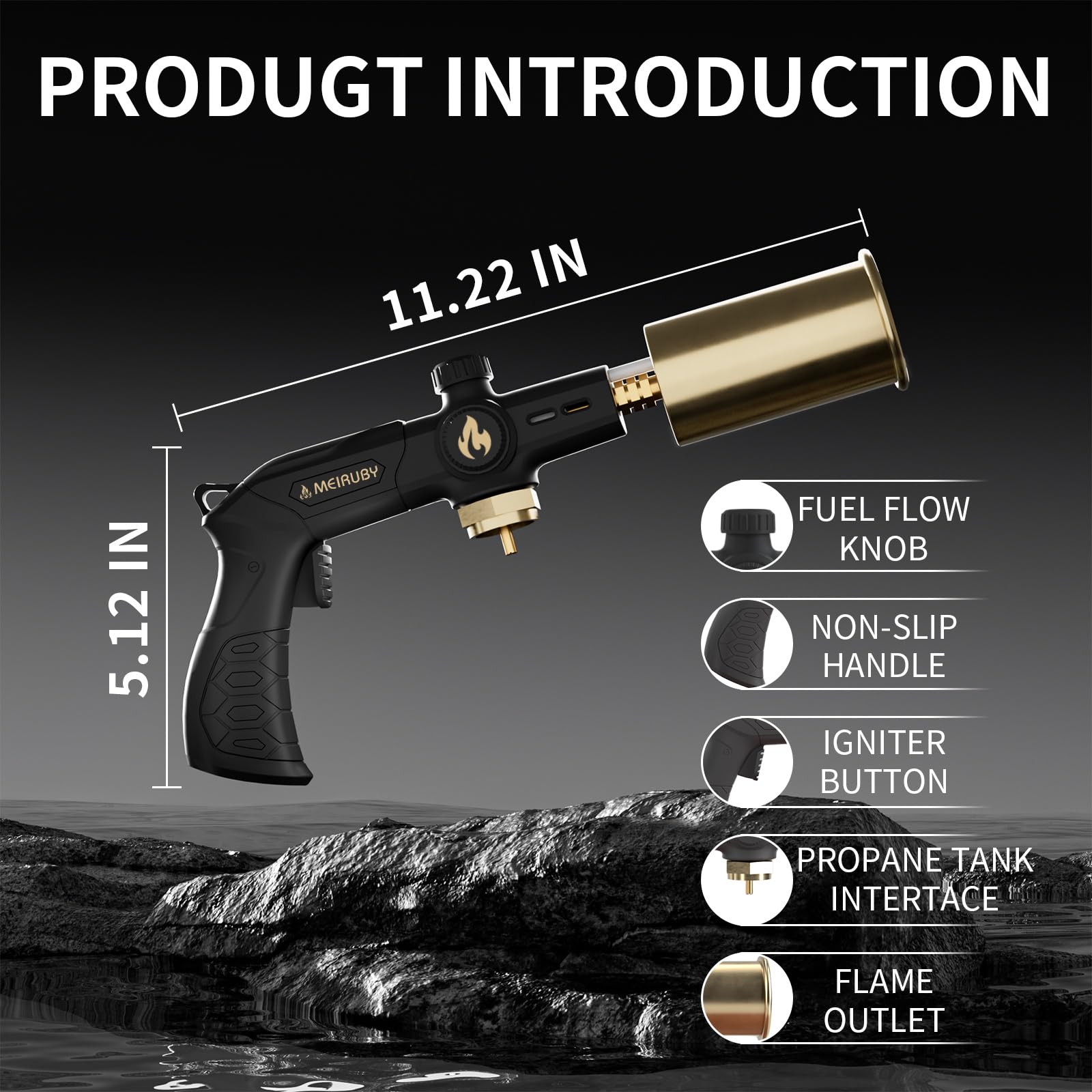 MEIRUBY propane torch adjustable flame-control for customizable heat