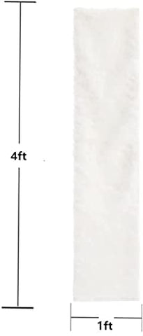 MeiSan white fur runner shows edge-detail for refined style.