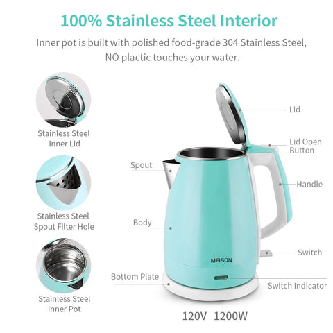 Close-up of MEISON stainless interior highlighting easy cleaning and rust-free design.