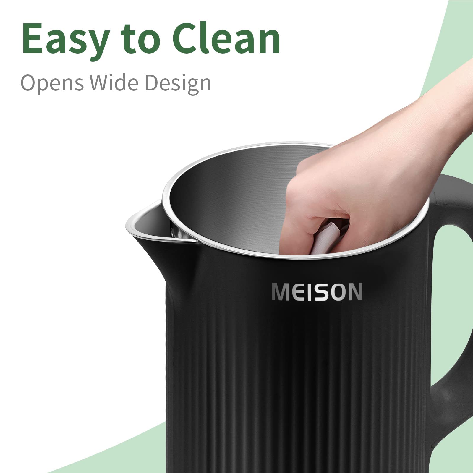 MEISON cool-touch exterior emphasized for safe handling