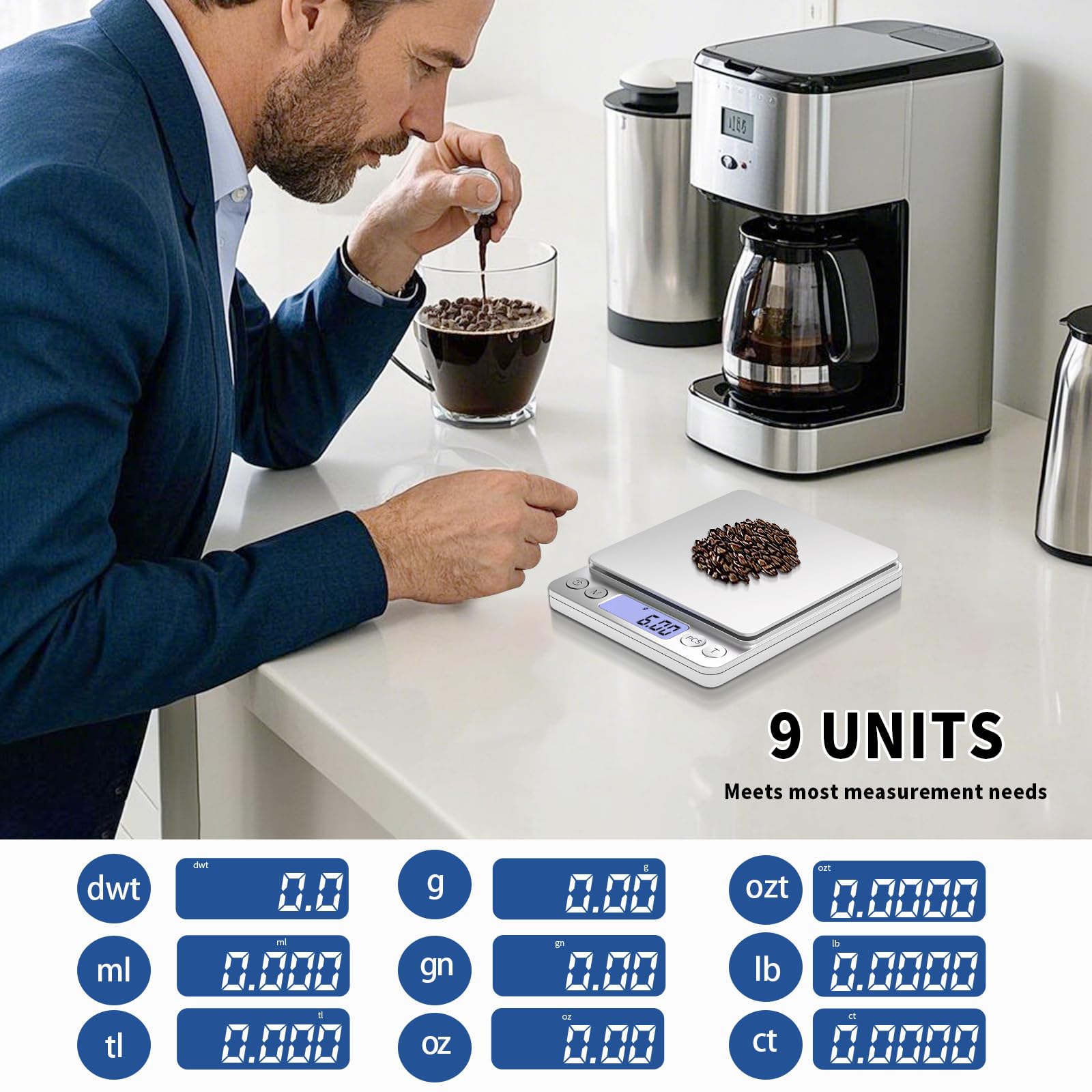 MEIYA gram scale tare function simplifies weighing ingredients