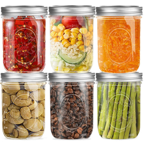 Melcars wide mouth mason jar with lids for airtight storage.