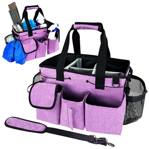 MELINON large cleaning caddy bag purple for on-the-go organization