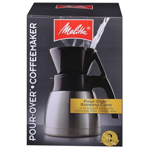 Melitta 42-ounce stainless steel carafe keeps coffee hot longer