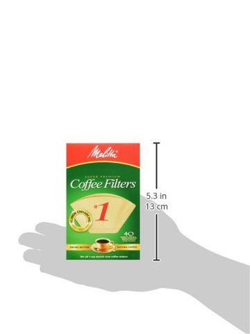 Melitta 620122 cone filter in use in a 1-cup coffee maker.