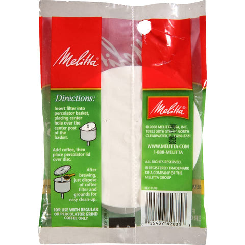 Melitta filters guide grind choice for regular or percolator coffee.