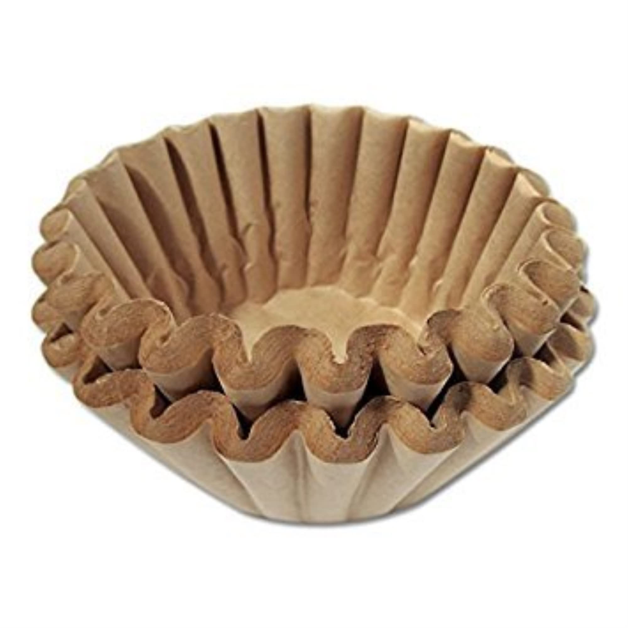 Close-up of natural brown Melitta filters showing sturdy paper that resists tearing.