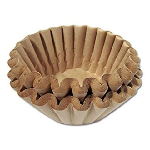 Close-up of natural brown Melitta filters showing sturdy paper that resists tearing.
