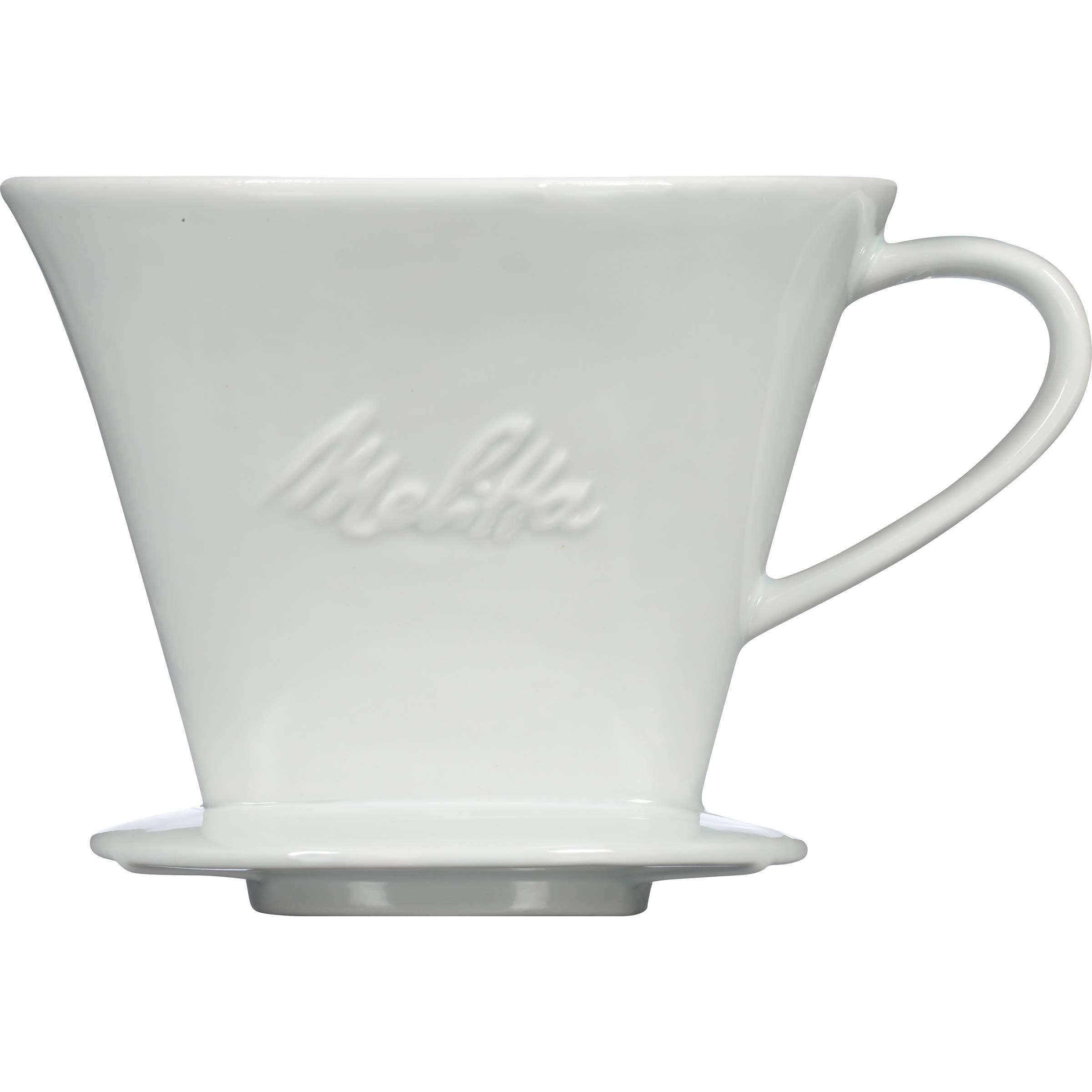 Starter pack includes Melitta #2 cone filters for quick setup