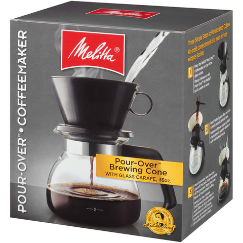 Melitta pour-over setup highlights precise pour for consistent flavor.