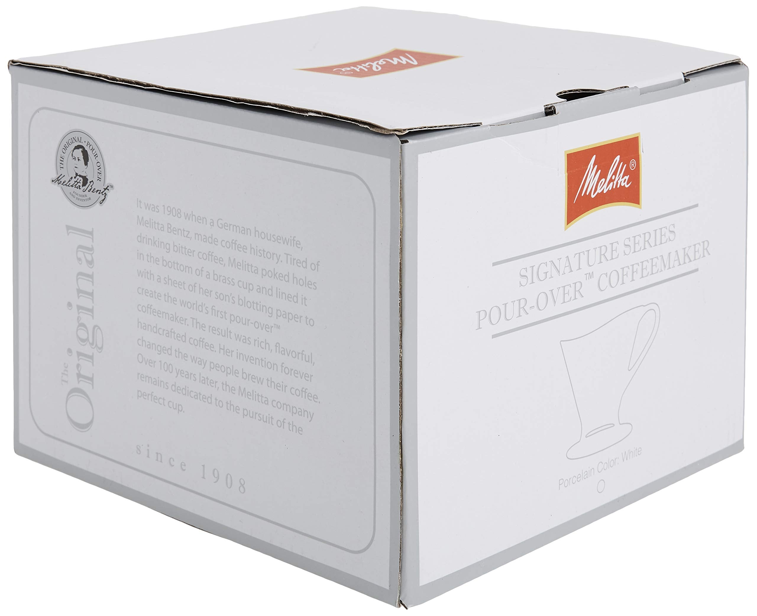 Melitta pour-over cone ridges promote even extraction for better flavor