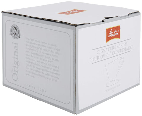 Melitta pour-over cone ridges promote even extraction for better flavor