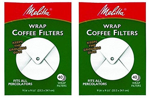 Melitta white wrap-around filter for percolator; easy cleanup and cleaner brew.