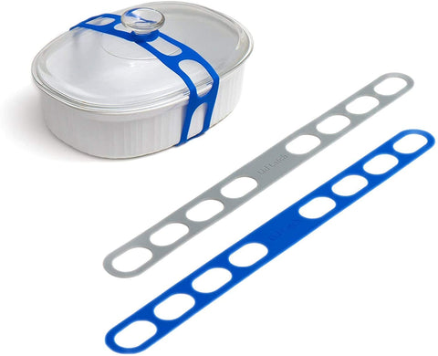 Mella Lid Latch universal-fit on a 6-quart Crock-Pot lid prevents spills during transport.