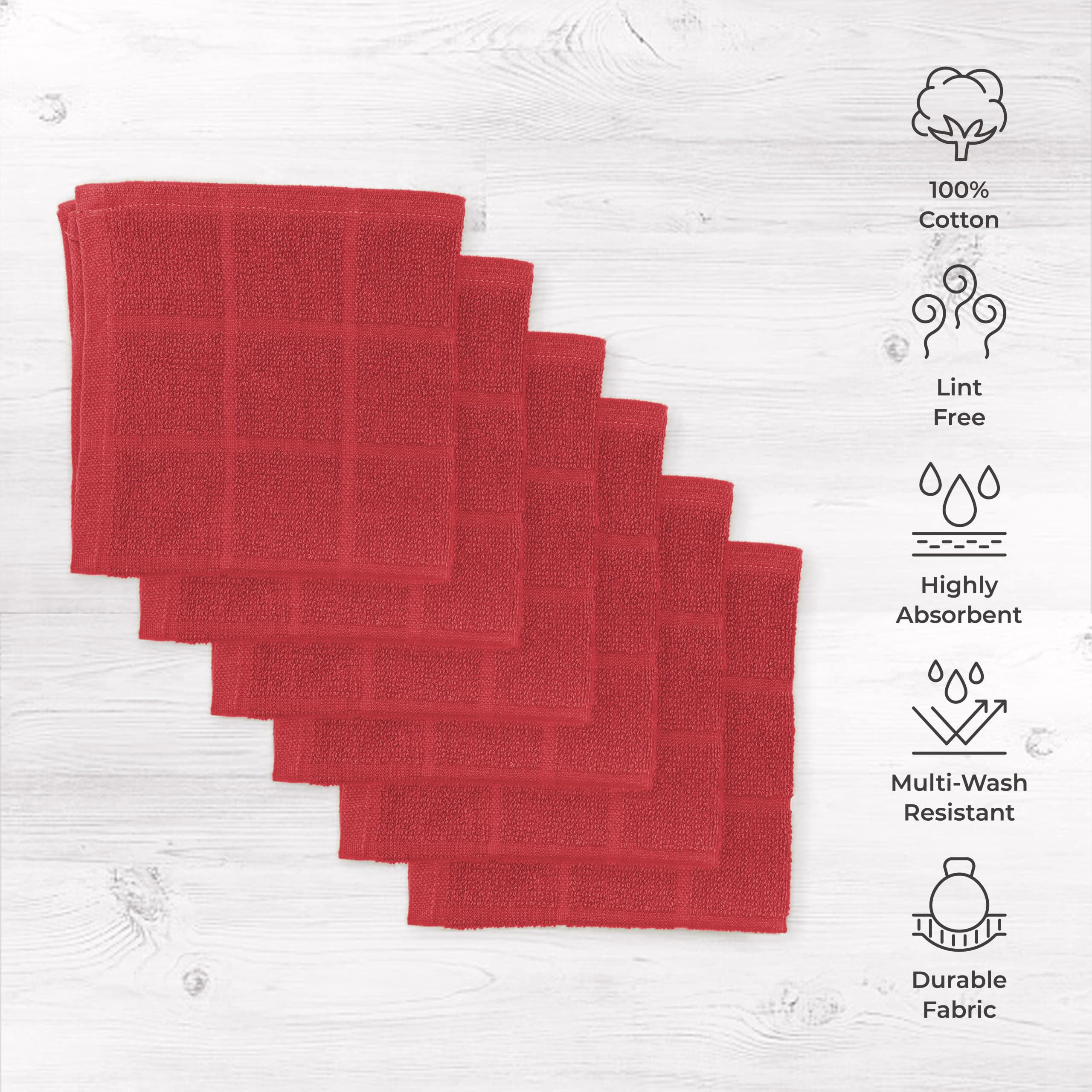 Close-up of Mellow Buff terry weave dishcloth, showcasing plush texture and durability.
