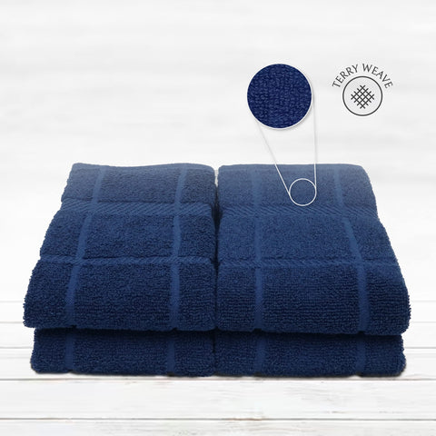 Mellow Buff 100% cotton terry towels, gentle on delicateware and counters.