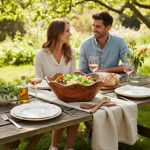 Melvvi versatile-use bowl for salads, pasta, or snacks at home.