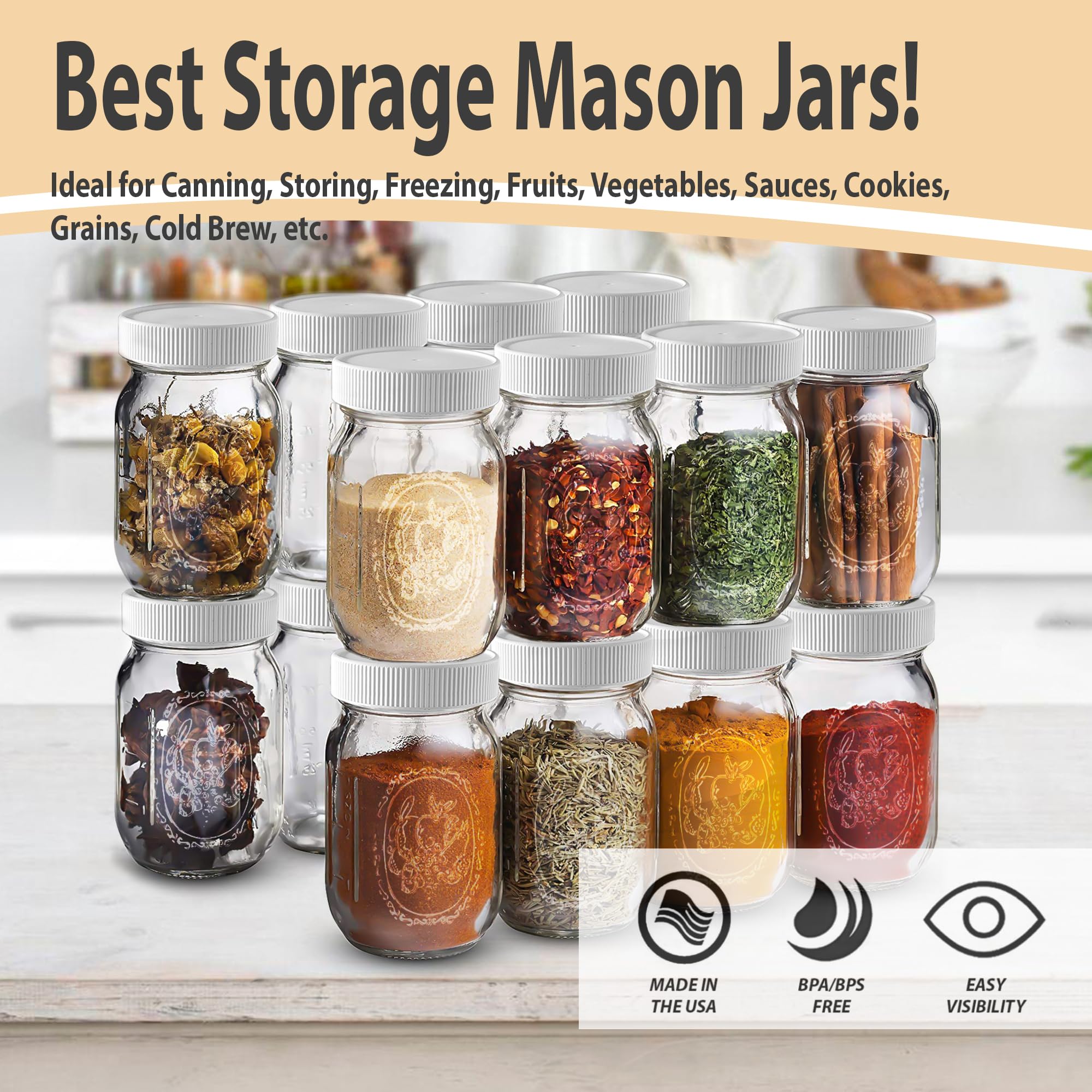MEM WORLDSHOP regular mouth jar with lids included, showcasing a tidy storage solution.