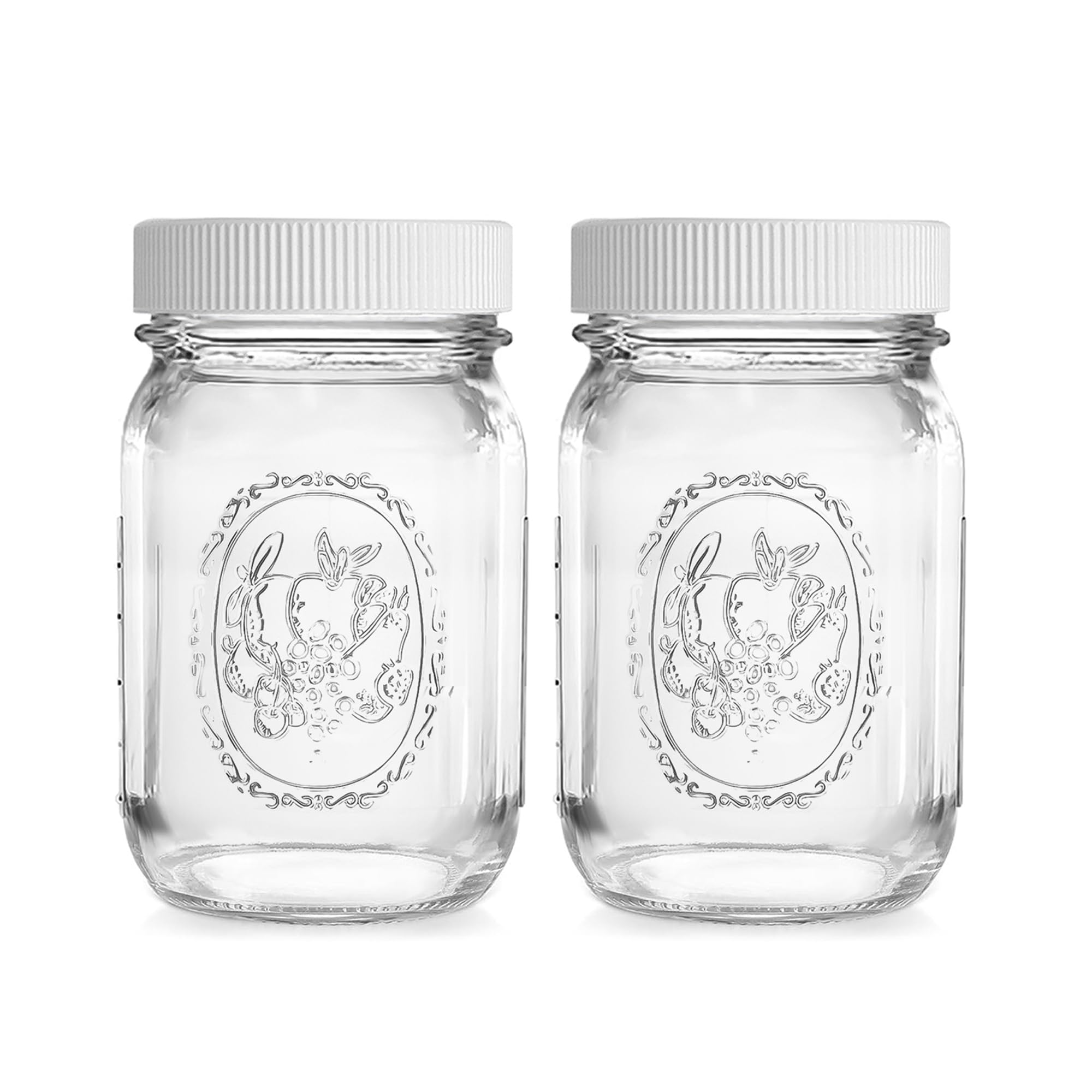MEM WORLDSHOP regular mouth 16oz jar front view shows clear contents for easy checking.
