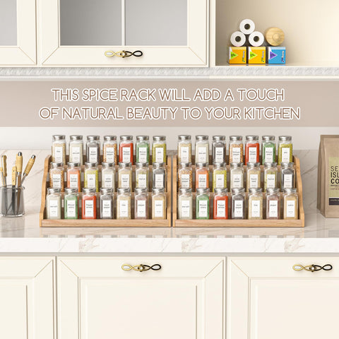 Memanque accessible spice rack helps you find spices quickly while cooking.