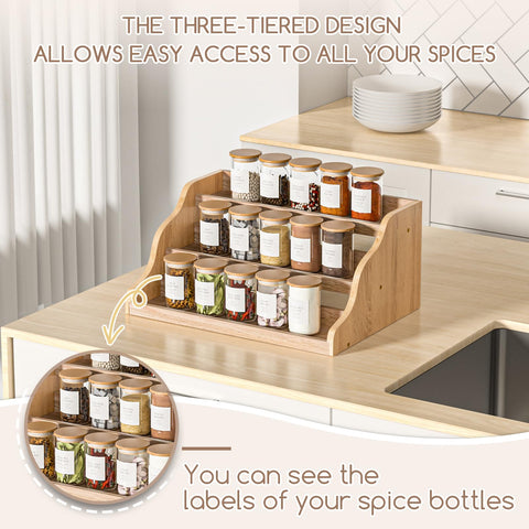 Memanque spice organizer with compact design saves counter space.